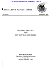 ~ LEGISLATIVE REPORT SERIES ) C\ ______VOL
