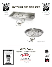 Match Lit Fire Pit Insert