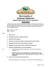 Regular Meeting of Council, Operations