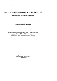 STATE BUILDING in DEEPLY DIVIDED SOCIETIES BEYOND DAYTON in BOSNIA Sofia Sebastian Aparicio