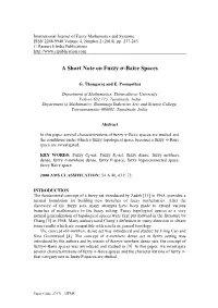 A Short Note on Fuzzy -Baire Spaces