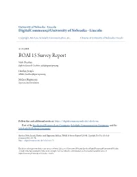 BOAI 15 Survey Report Nick Shockey Right to Research Coalition, Nick@Sparcopen.Org