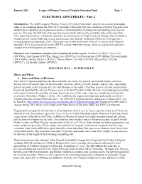 ELECTION LAWS UPDATE: Part 2