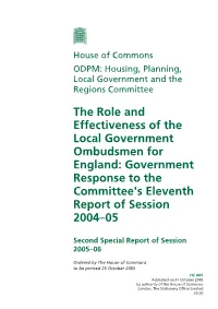 Government Response to the Committee's Eleventh Report of Session 2004–05
