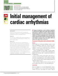 Initial Management of Cardiac Arrhythmias