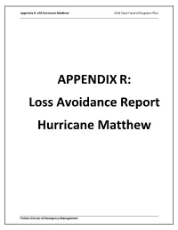 Loss Avoidance Report Hurricane Matthew