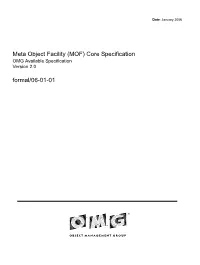 Meta Object Facility (MOF) Core Specification Formal/06-01-01