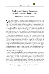 Reading As Situated Language: a Sociocognitive Perspective