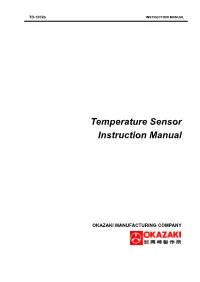 Temperature Sensor Instruction Manual