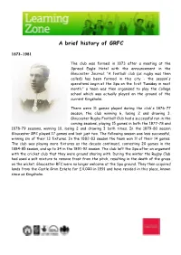 A Brief History of GRFC