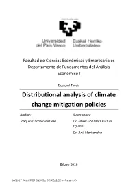 Distributional Analysis of Climate Change Mitigation Policies