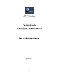 Phishing Emails Methods and Countermeasures