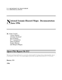Ational Seismic-Hazard Maps: Documentation June 1996