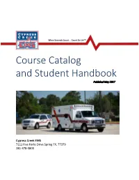 CCEMS Course Catalog and Student Handbook