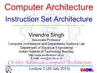 Computer Architecture Instruction Set Architecture