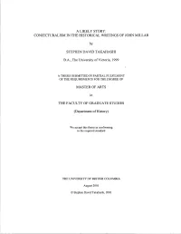 Conjecturalism in the Historical Writings of John Millar