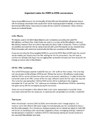 Important Notes for DWG to DGN Conversions