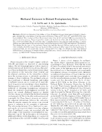 Methanol Emission in Distant Protoplanetary Disks I