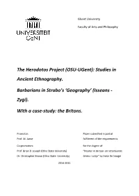 (OSU-Ugent): Studies in Ancient Ethnography. Barbarians in Strabo's