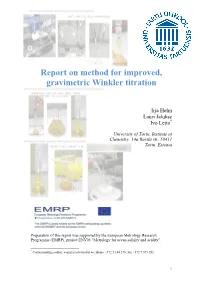 Report on Method for Improved Gravimetric Winkler Titration