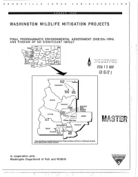 Washington Wildlife Mitigation Projects
