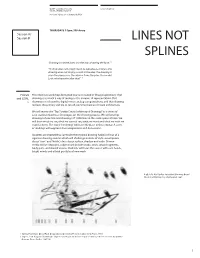 Lines Not Splines VISUAL STUDIES: Fall 2019 Professor : Christoph A