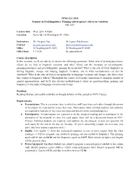 LING-GA 3510 Seminar in Sociolinguistics: Priming and Frequency Effects on Variation Fall 2017
