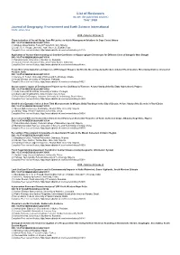 List of Reviewers 2020