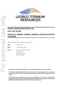 Notice of Meeting Should Be Read in Its Entirety