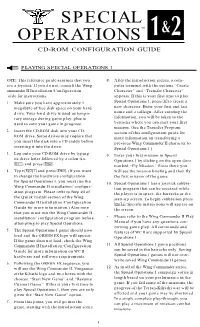 SPECIAL OPERATIONS™ CD-ROM CONFIGURATION GUIDE S PLAYING SPECIAL OPERATIONS 1