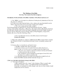 The Making of the Bible Part One: the Canon of the Holy Scriptures