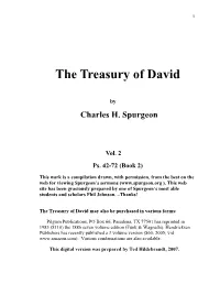 Treasury of David (Vol. 2 Ps. 42-72)