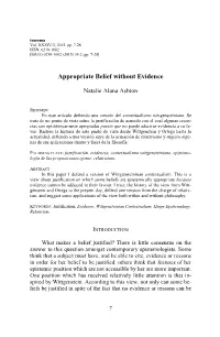 Appropriate Belief Without Evidence