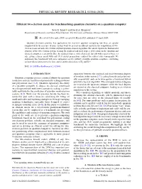 Efficient Two-Electron Ansatz for Benchmarking Quantum Chemistry on a Quantum Computer