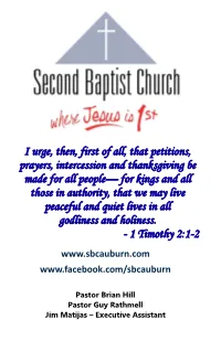 I Urge, Then, First of All, That Petitions, Prayers, Intercession