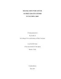 Process, Structure and Use of Urban and City Centers