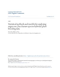 Statistical Methods and Models for Analyzing Sugarcane