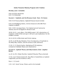 Stellar Pulsation Meeting Program with Timeline