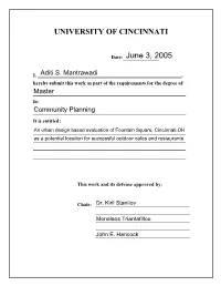 UNIVERSITY of CINCINNATI June 3, 2005
