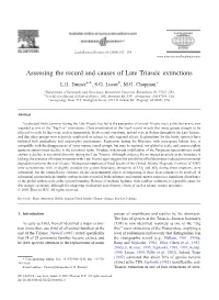 Assessing the Record and Causes of Late Triassic Extinctions