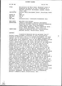 DOCUMENT RESUME RC 017 974 TITLE Revitalizing the Rural South. Extension's Role in Enhancing the Quality of Life. Proceedings Of