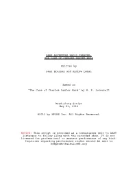 THE CASE of CHARLES DEXTER WARD Written by Sean