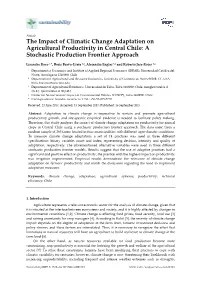 The Impact of Climatic Change Adaptation on Agricultural Productivity in Central Chile: a Stochastic Production Frontier Approach