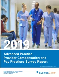 Advanced Practice Provider Compensation and Pay Practices Survey Report