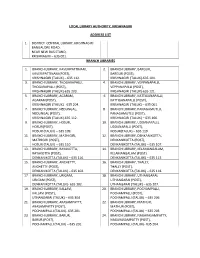 Branch Libraries List