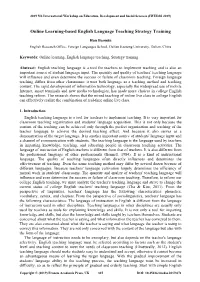 Online Learning-Based English Language Teaching Strategy Training
