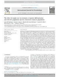 The Effect of Sample Size on Estimates of Genetic Differentiation and Effective Population Size for Schistosoma Mansoni Populations