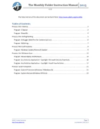The Monthly Folder Instruction Manual 2015 V1.2