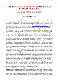 A Semiotic Theory of Music: According to a Peircean Rationale