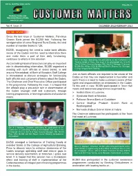 BCSBI NEWS Since the Last Issue of 'Customer Matters'